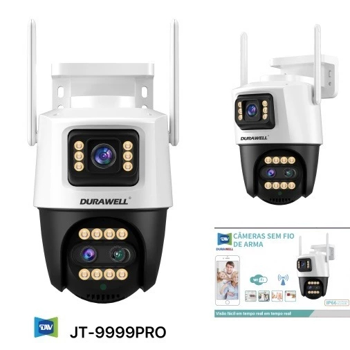 Câmera Externa WiFi HD 2 Lentes Prova D’água Zoom Digital Detecção de Movimento Durawell JT-9999PRO em Oferta na Shopee