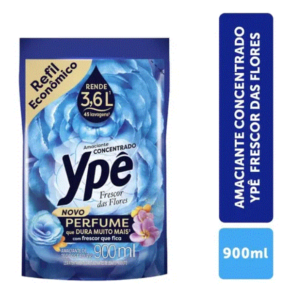 Amaciante Concentrado Ypê Frescor das Flores 900ml Refil Econômico