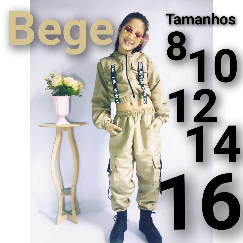 Conjunto Infantil Juvenil Menina Tactel Blusinha Bomber Calça Jogger Cargo  8 ao 16 Cores Variadas em Oferta na Shopee