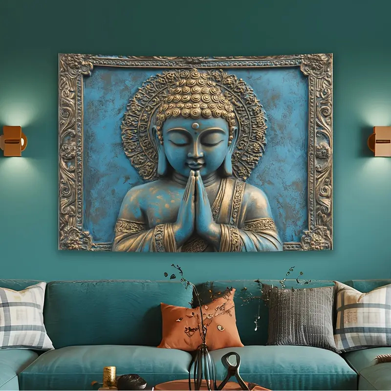 Quadro Decorativo Buda Azul Perfeito Decoração Para Quarto Sala Tamanho GIGANTE