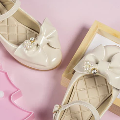 Sapatilha Infantil Menina Boneca Laço Moda Festa Promoção 3015 Delicada Pérola Confortável Macia