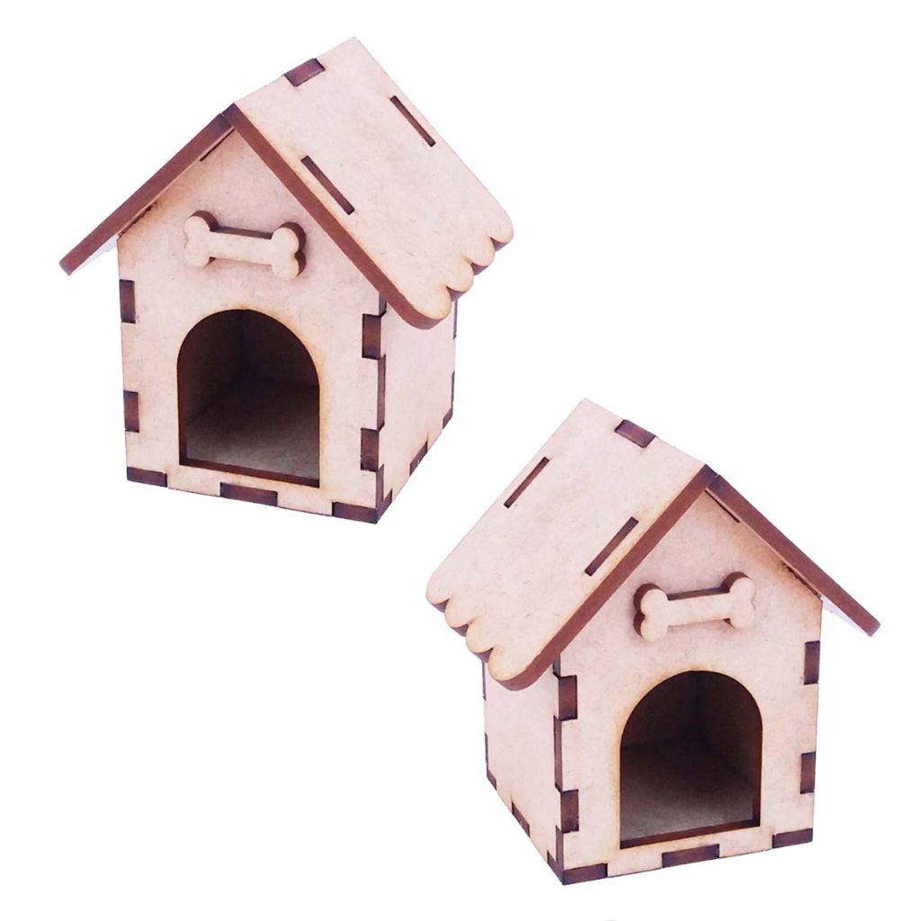 Kit 15 mini casinha de cachorro pluto 8 cm enfeite caixa quadro cenário mdf cru lembrancinha festa