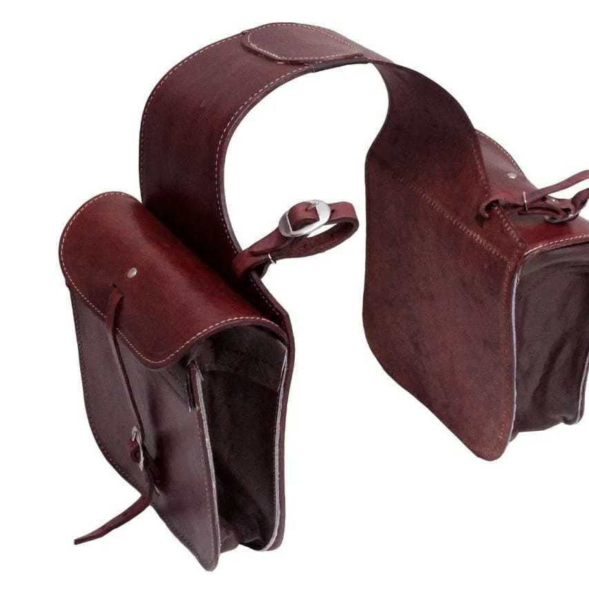 Alforge para sela  em couro puro para cavalgada Selaria O Seleiro