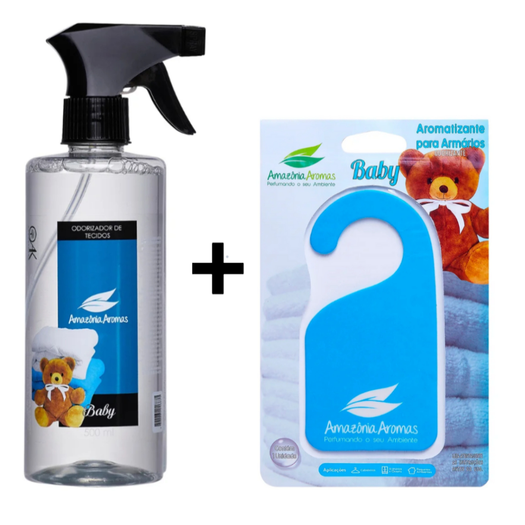 Kit Odorizador de Tecidos 500ml + Aromatizante de Armários - Amazônia Aromas em Oferta na Shopee
