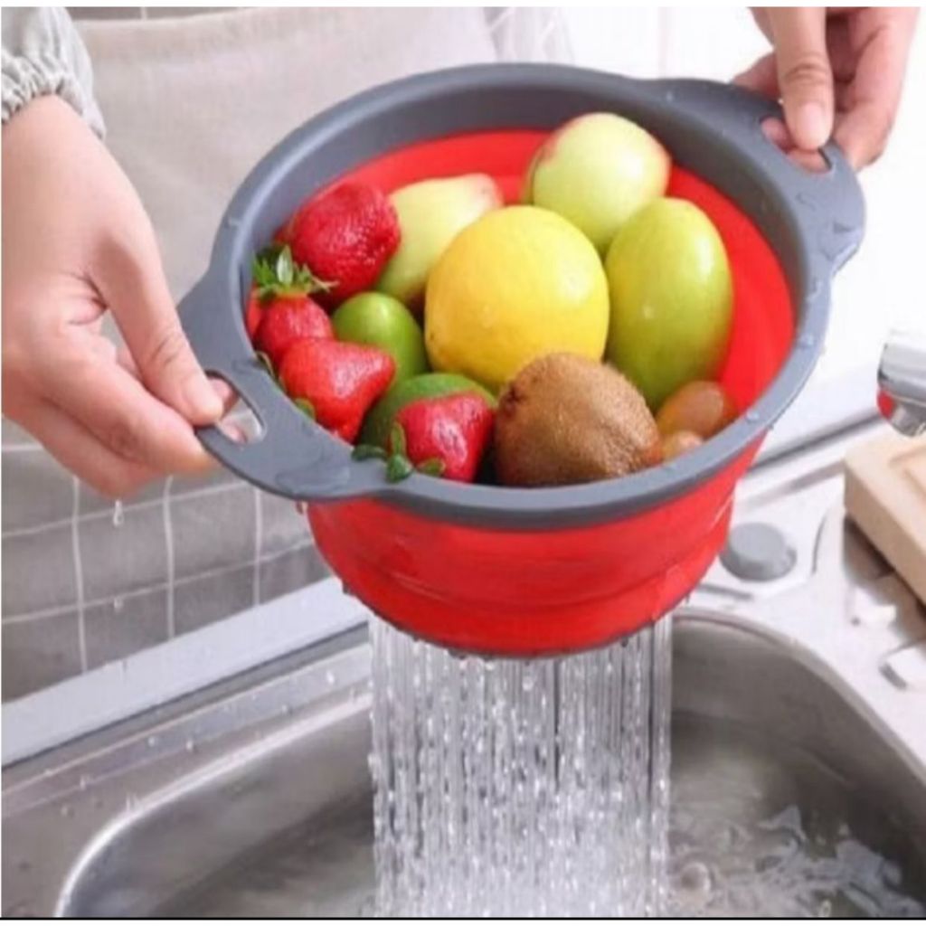 Escorredor de Silicone Retrátil Multiuso Massas Fruta Alimentos