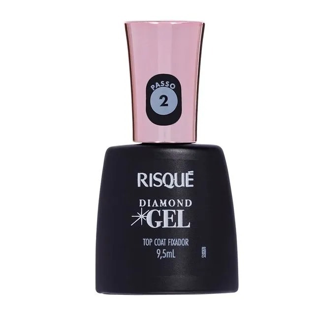Top Coat Fixador Risque Diamond Gel Cremoso 9,5Ml em Oferta na Shopee