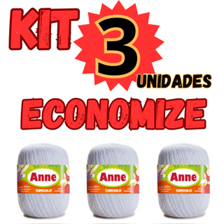 KIT ANNE 500 COM 3 UNIDADES - LINHA DE CROCHE PARA FAZER ROUPAS, BIQUINHOS em Oferta na Shopee