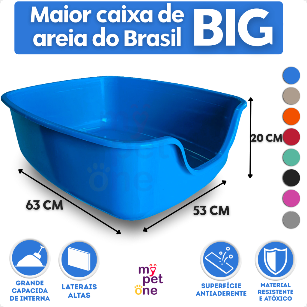 Caixa de Areia para Gatos Funda Big Alvorada Pet - Azul em Oferta na Shopee