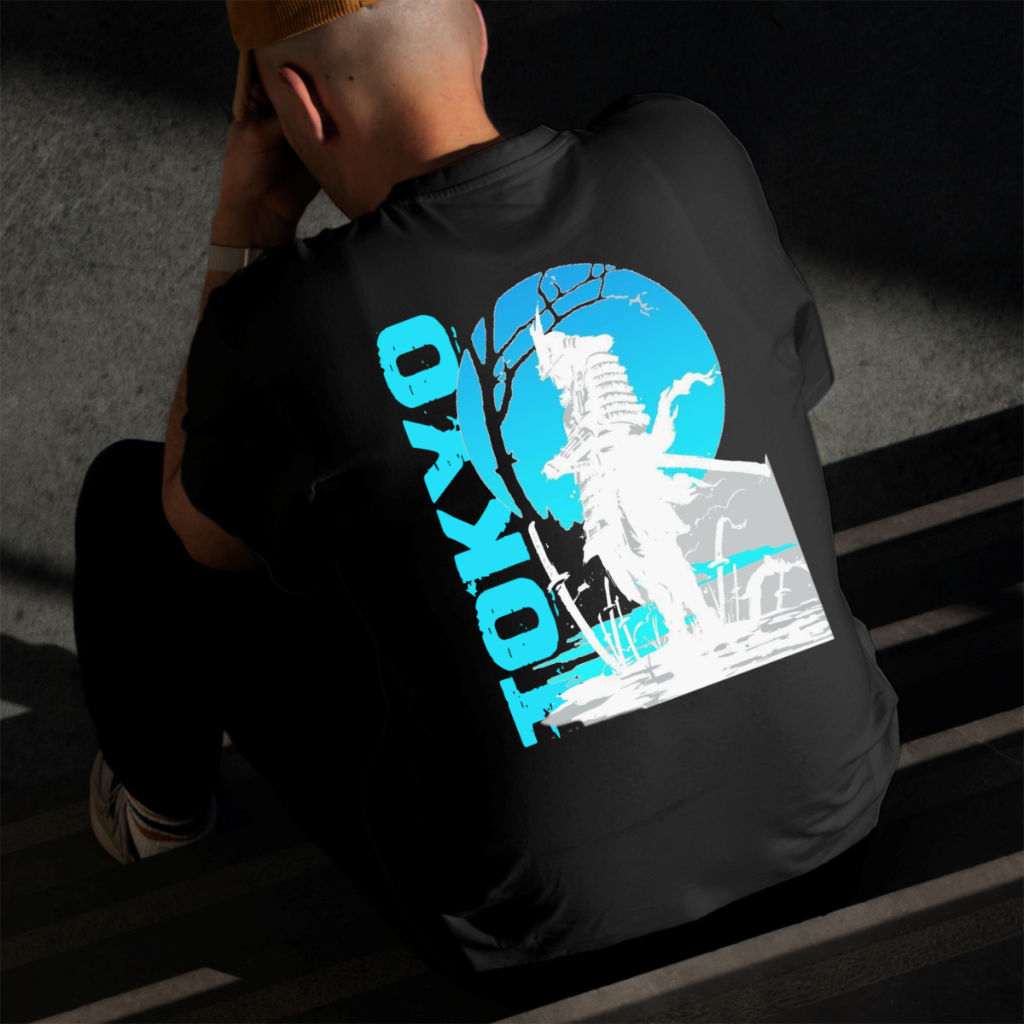 Camiseta Masculina Estampada Samurai 100% Algodão Estilo Conforto Diário Do Tamanho P ao GG