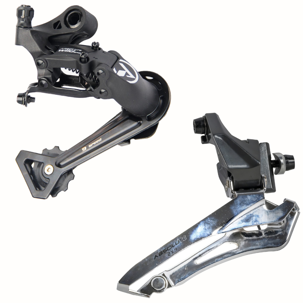 Kit Cambio Traseiro e Dianteiro Absolute Wild 7V 8V 9V Bicicleta Bike Mtb 21v 24v 27v Tipo Shimano