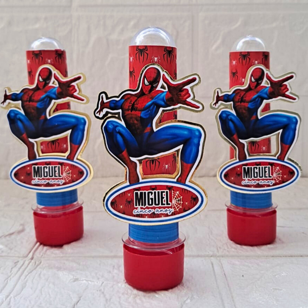 Tubete 3D homem aranha | Lembrancinhas homem aranha | Personalizados para festa homem aranha | Festa do homem aranha