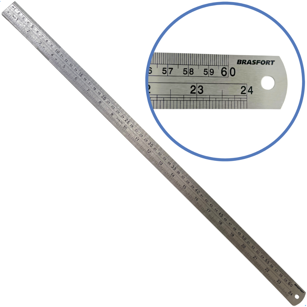 Regua de metal 60cm profissional carpinteiro escola artesanato régua de aço inox 24pol 600mm