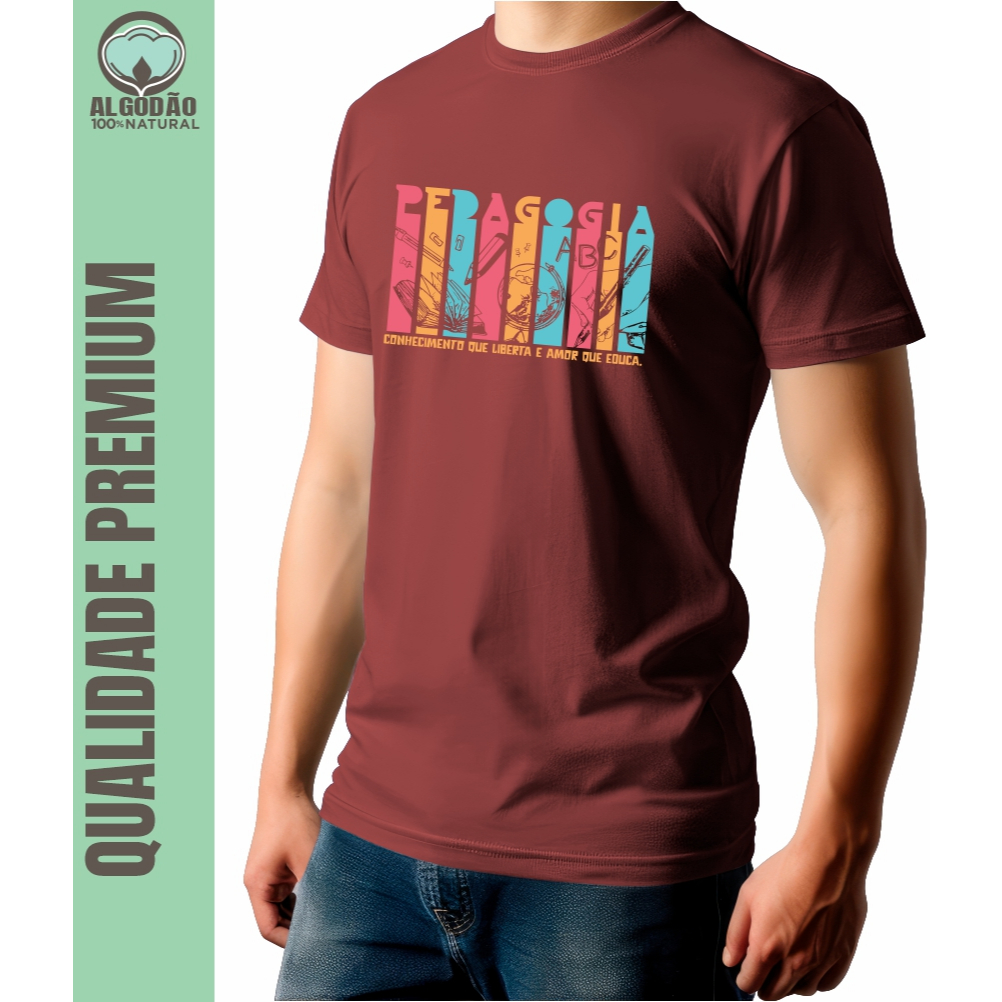 Camiseta Personalizada 100% Algodão Premium - Curso - Pedagogia - Professor - Camiseta Estampada #13