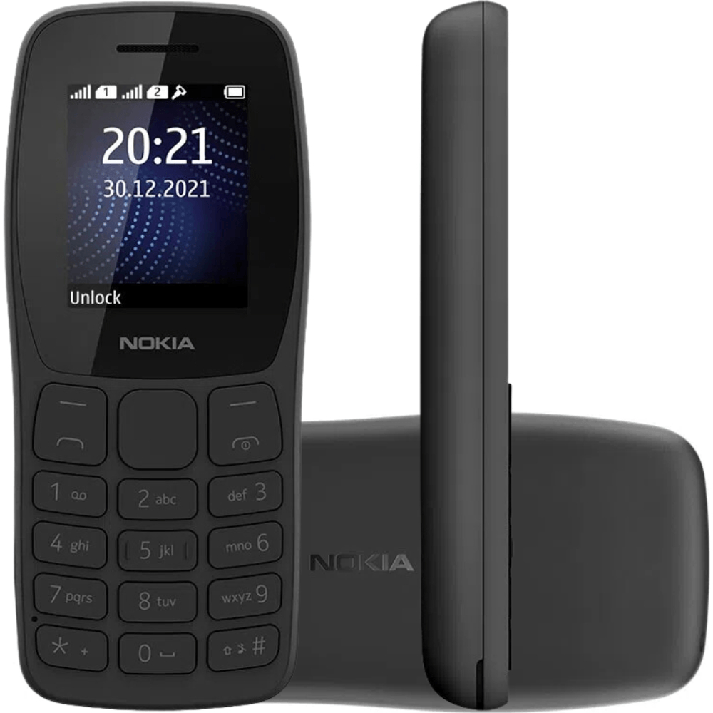 Celular Nokia 105  Dual Chip MP3 Rádio FM Lanterna NK093 Preto
