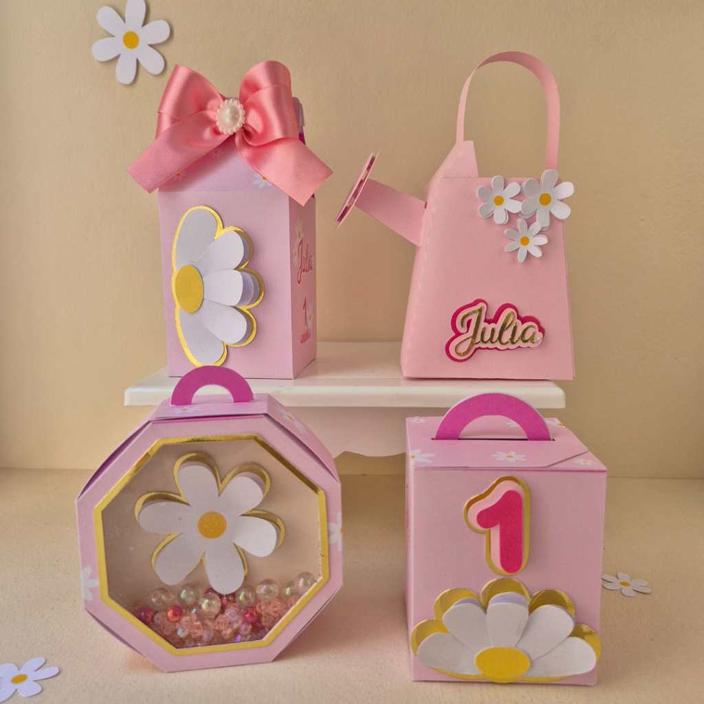 Kit Festa Aniversário Infantil Margarida – Lembrancinha Personalizada Luxo (Rosa) / CHÁ DE BEBÊ