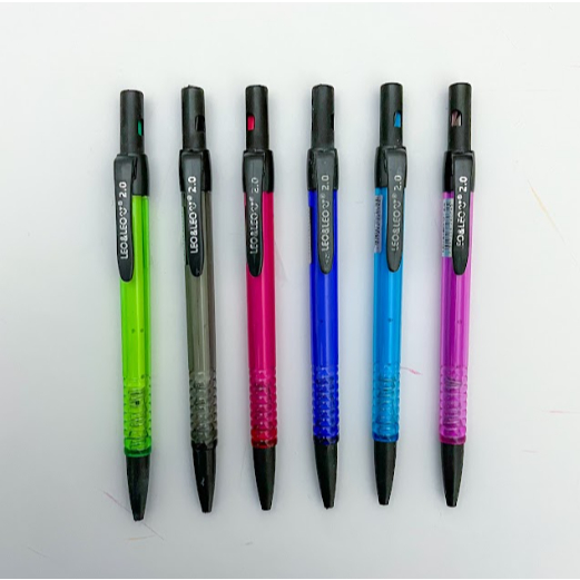 Lapiseira 2.0mm com Apontador Cores Vibrantes e Função 2 em 1 - Leo&Leo