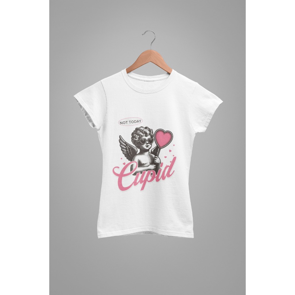 Baby Tee Y2K Feminina- Estampa Cupid, Conforto Elástico e Versátil para Primavera/Verão/Outono, Lavável