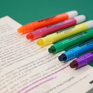 6 Canetas Marca Texto em Gel 6 Cores Laranja Amarelo Rosa Verde Azul Roxo em Oferta na Shopee