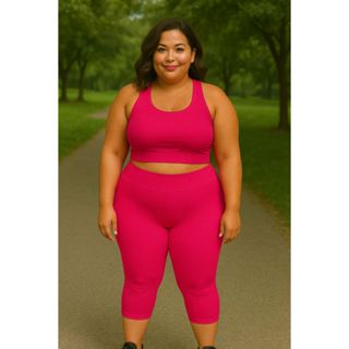 CONJUNTO KIT CAPRI CORSARIO + TOP CROPPED NADADOR PLUS SIZE DO GG AO G4 em Oferta na Shopee