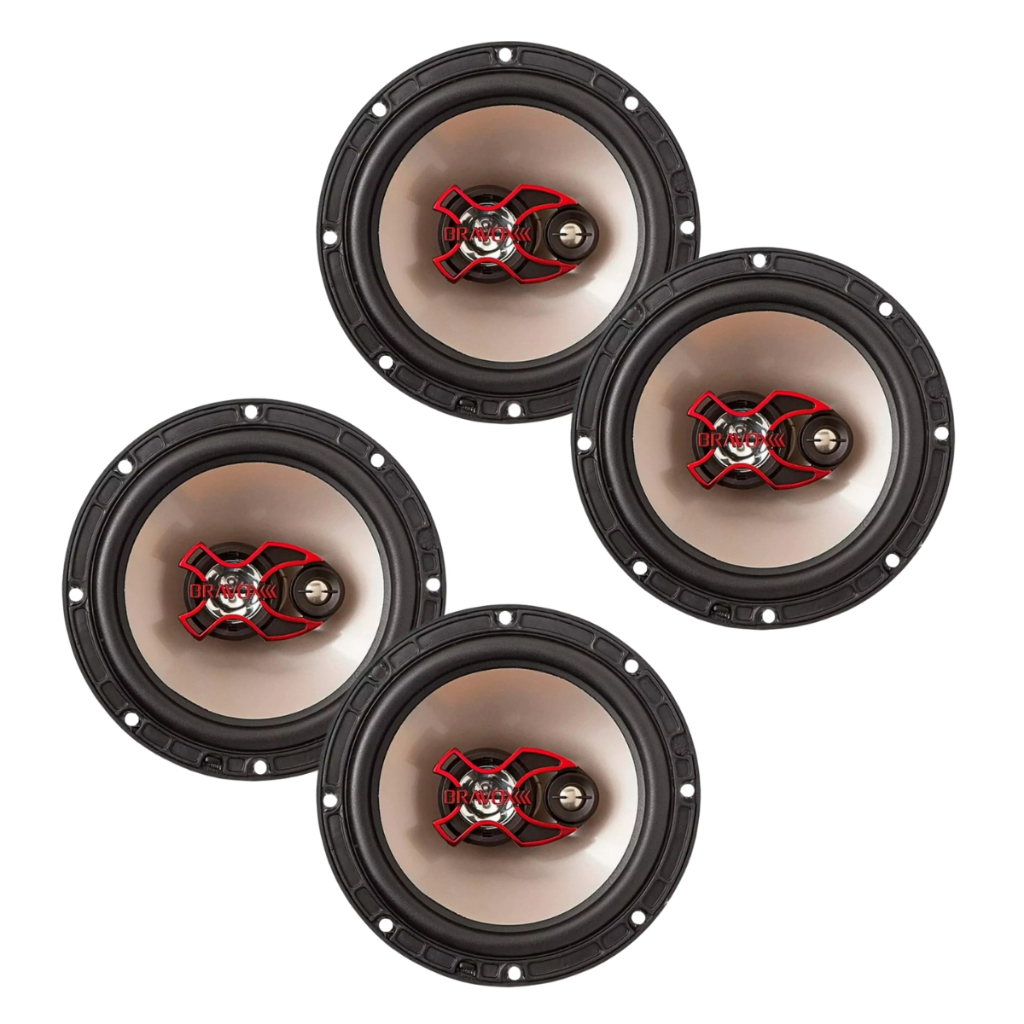 Kit 4 Alto Auto Falantes Bravox B3x60x 6 Polegadas Boca 6x6 200w rms VÁRIOS CARROS