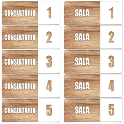 Placa Identificação De Sala Consultorio Com Número Sinalização Comercial