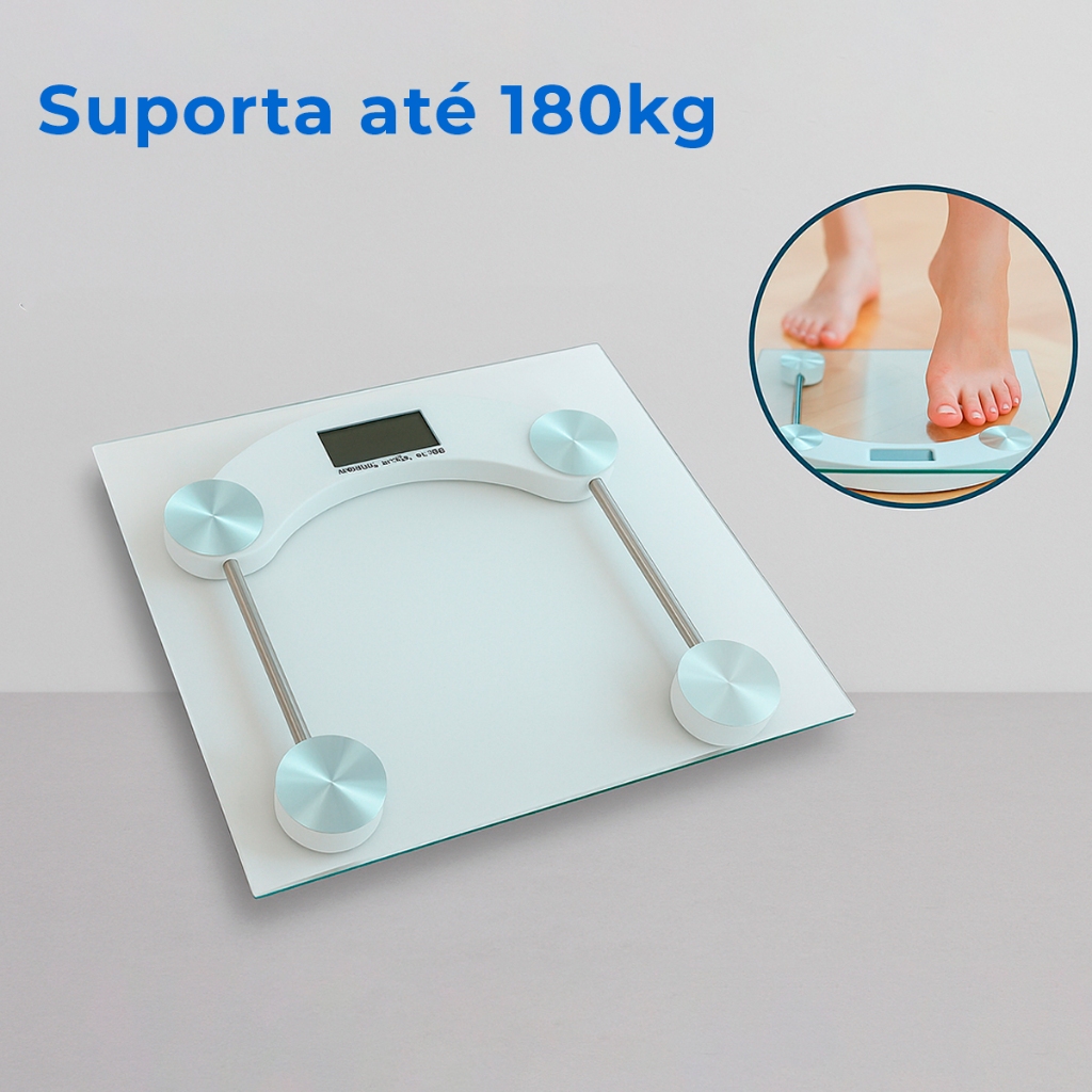Balança Digital Corporal Vidro Temperado Quadrada Alta Precisão