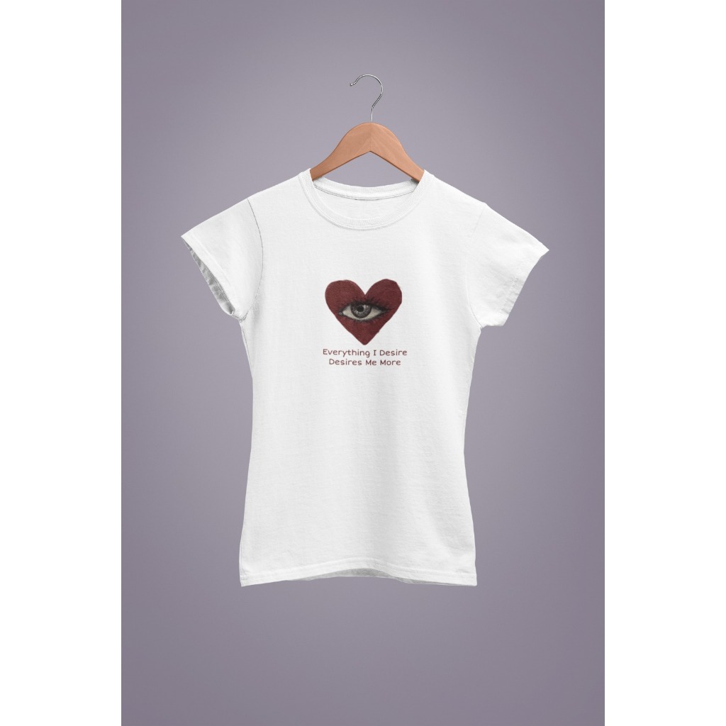 Baby Tee Y2K Feminina- Estampa Everything I Desire Desires Me More, Conforto Elástico e Versátil em Oferta na Shopee