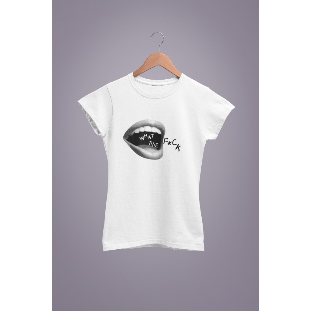 Baby Tee Y2K Feminina- Estampa Baby Tee Boca F⭐ck, Conforto Elástico e Versátil para Primavera/Verão/Outono, Lavá