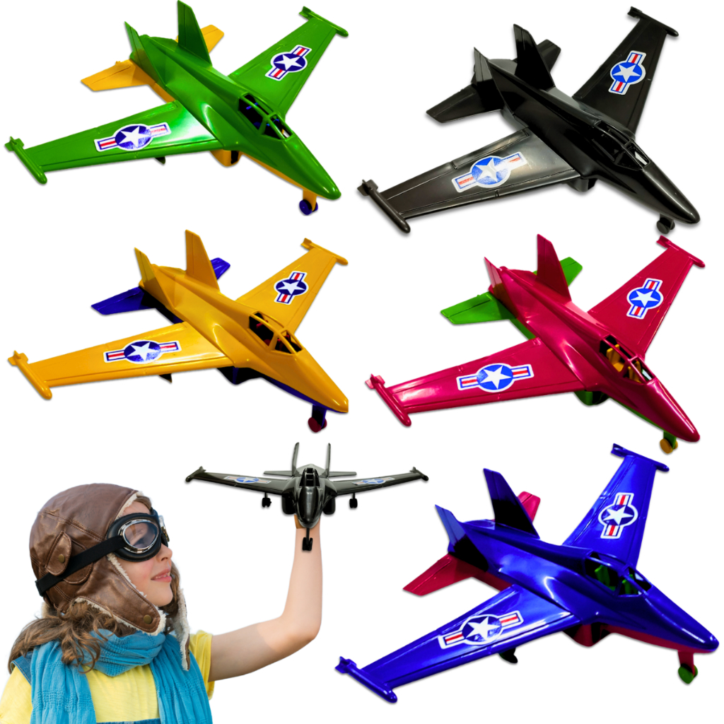4 Avião de Brinquedo Caça de Guerra Jato Infantil Plástico Kit Aeronave
