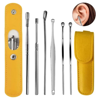 Kit Cotonete Fácil Limpador de Ouvido Com Estojo/6 Peças De Limpeza Para Limpeza de Ouvido Cotonete Fácil Removedor em Oferta na Shopee