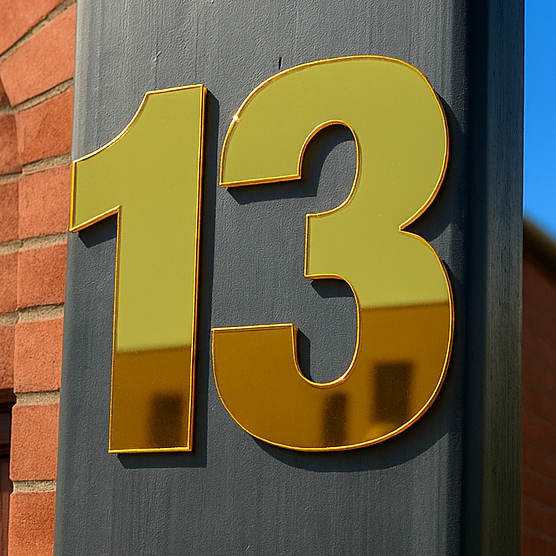 Número Residencial Decorativo Acrílico Preto Prata Dourado Branco Fachada Interna e Externa Casa