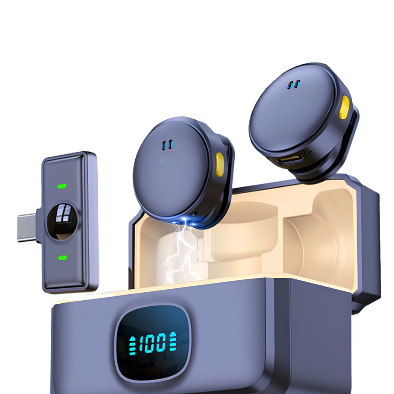 Microfone De Lapela Sem Fio Magnético Com Caixa De Carregamento Para Celular Vlog Videoke Ensino em Oferta na Shopee