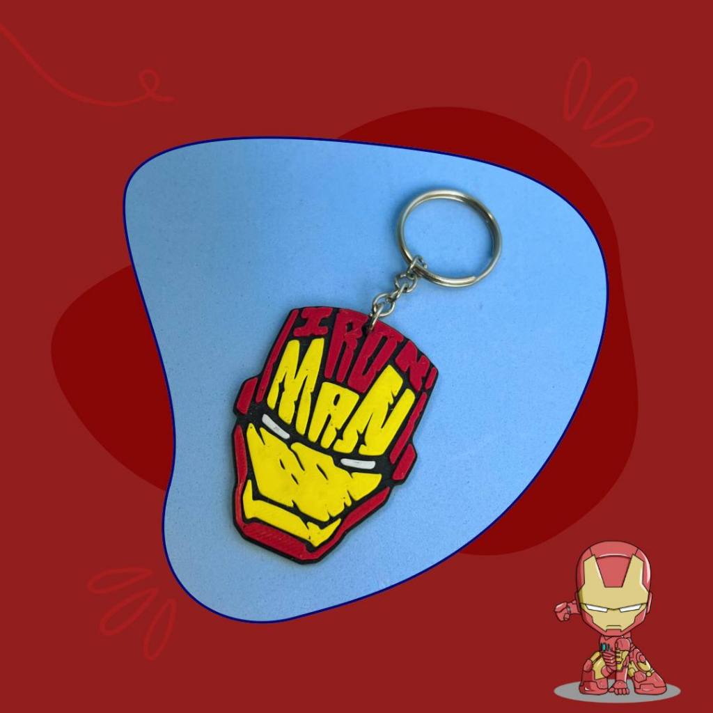 Chaveiro Homem de Ferro Iron Man Impressão 3D Coleção Decoração