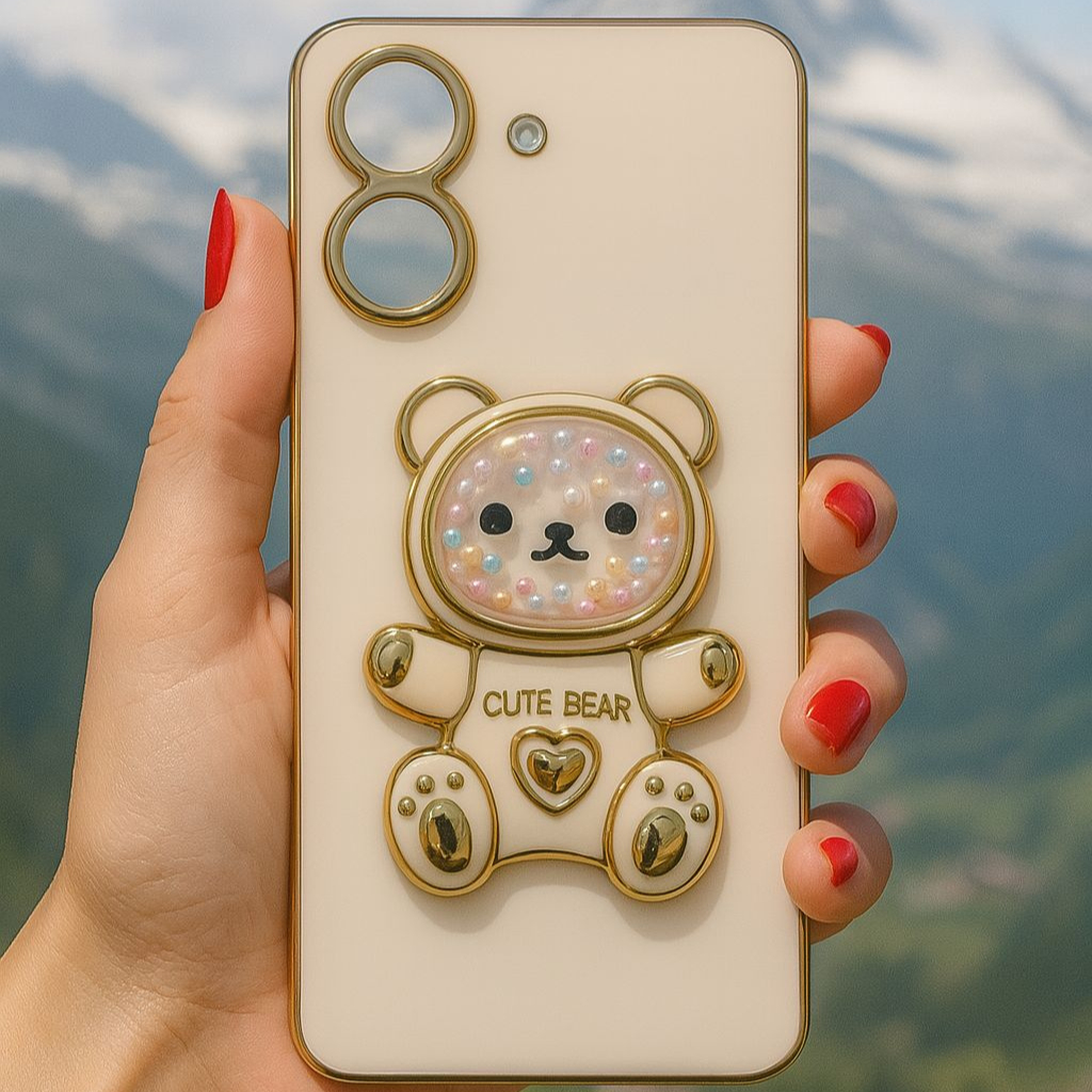 Capa Capinha de Celular Luxuosa Urso para Xiaomi Poco M6 X5 X6 X7 PRO C65 C75 Re