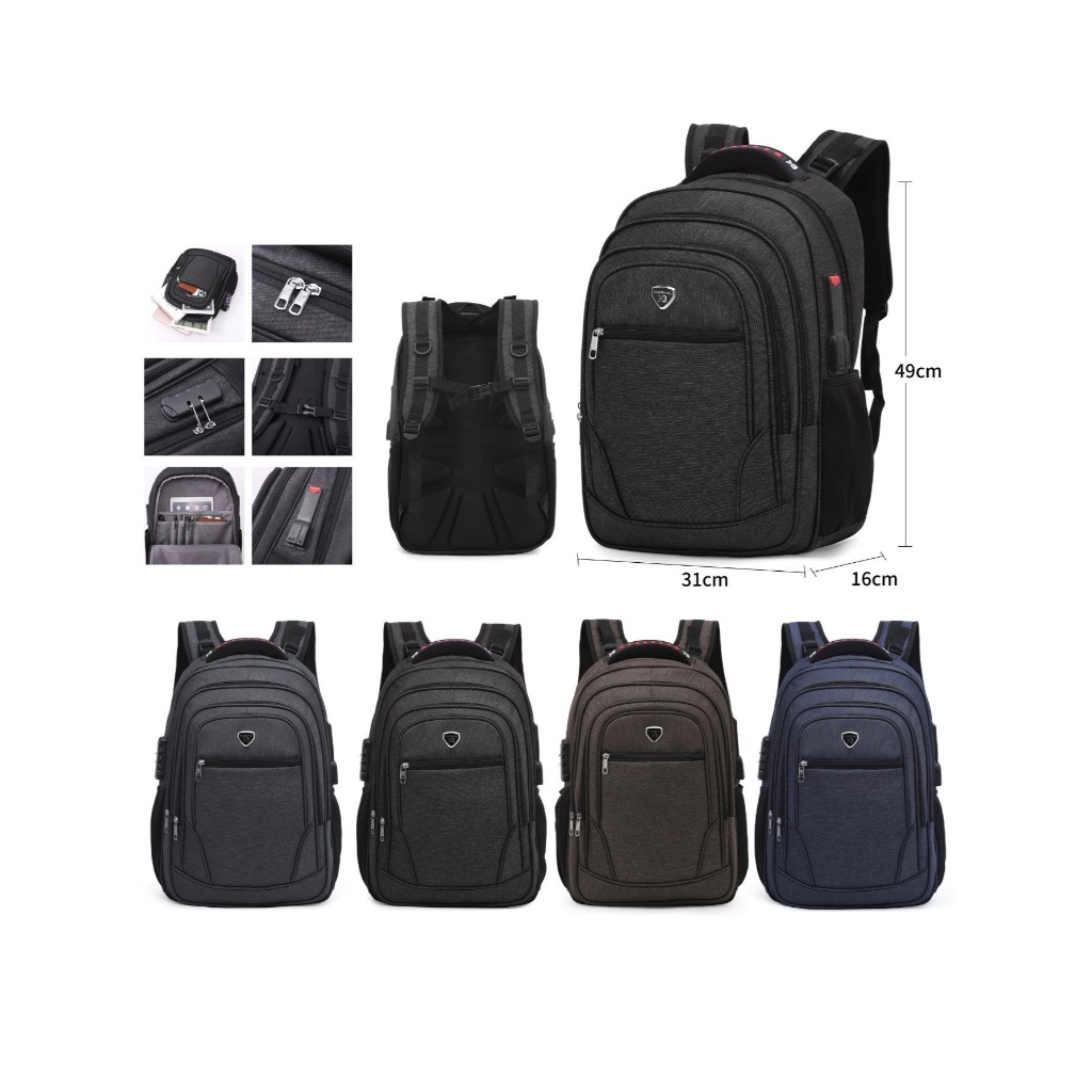 Mochila Notebook Faculdade e Trabalho com Entrada Impermeavel Reforçada Viagem  Usb/Fone  H-2994 em Oferta na Shopee