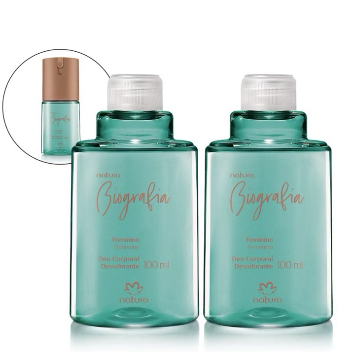 Biografia Feminino 100 ml Kit 2 Refil Desodorante Corporal
