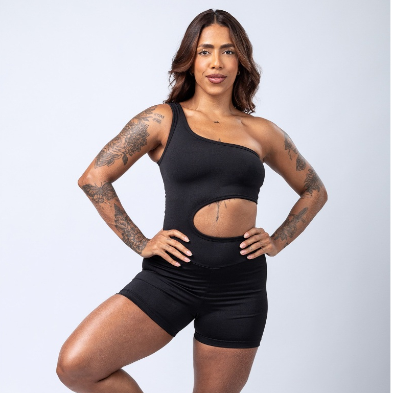 Macaquinho Assimetrico Feminino Treino Academia Fitness em Oferta na Shopee