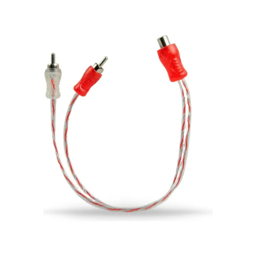 Cabos Y RCA Silicone 1 Femea 2 Machos Injetado Vermelho 4mm - TechOne