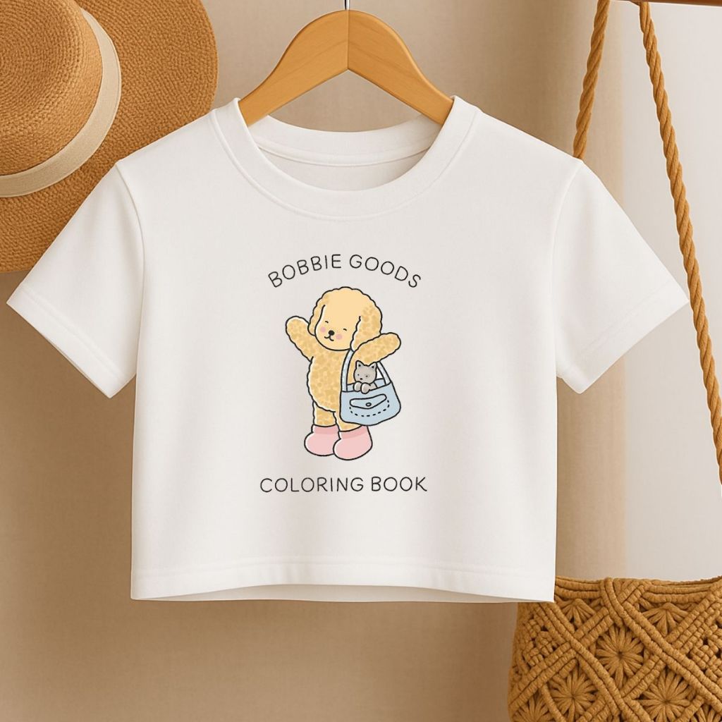 Cropped De Menina  Estampa Livro De Colorir Bobie Goods Verão Roupa De Calor Camiseta Algodão Kids Juvenil Moda  Teen em Oferta na Shopee