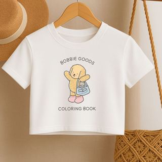 Cropped De Menina  Estampa Livro De Colorir Bobie Goods Verão Roupa De Calor Camiseta Algodão Kids Juvenil Moda  Teen em Oferta na Shopee