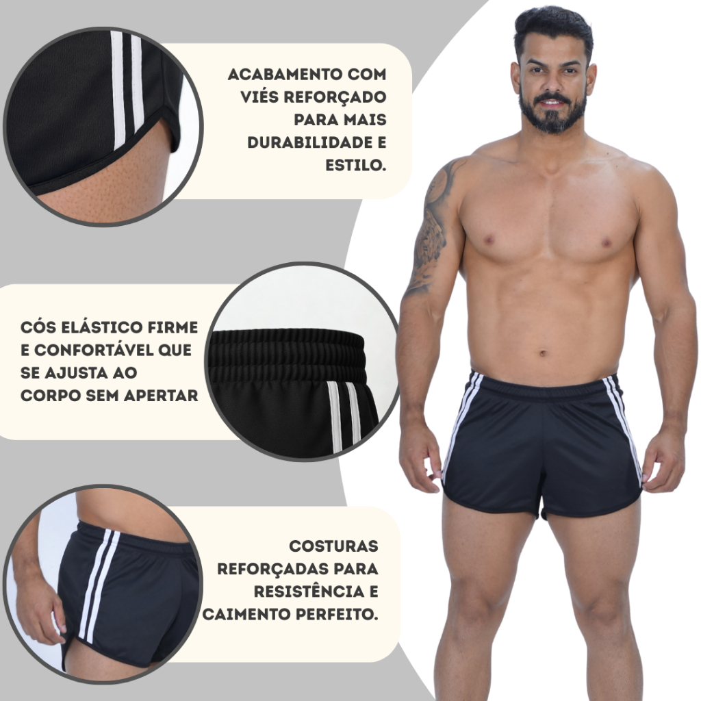 Kit 5 Short Masculino Curto Dry Fitness Bermuda Academia Atividade Física