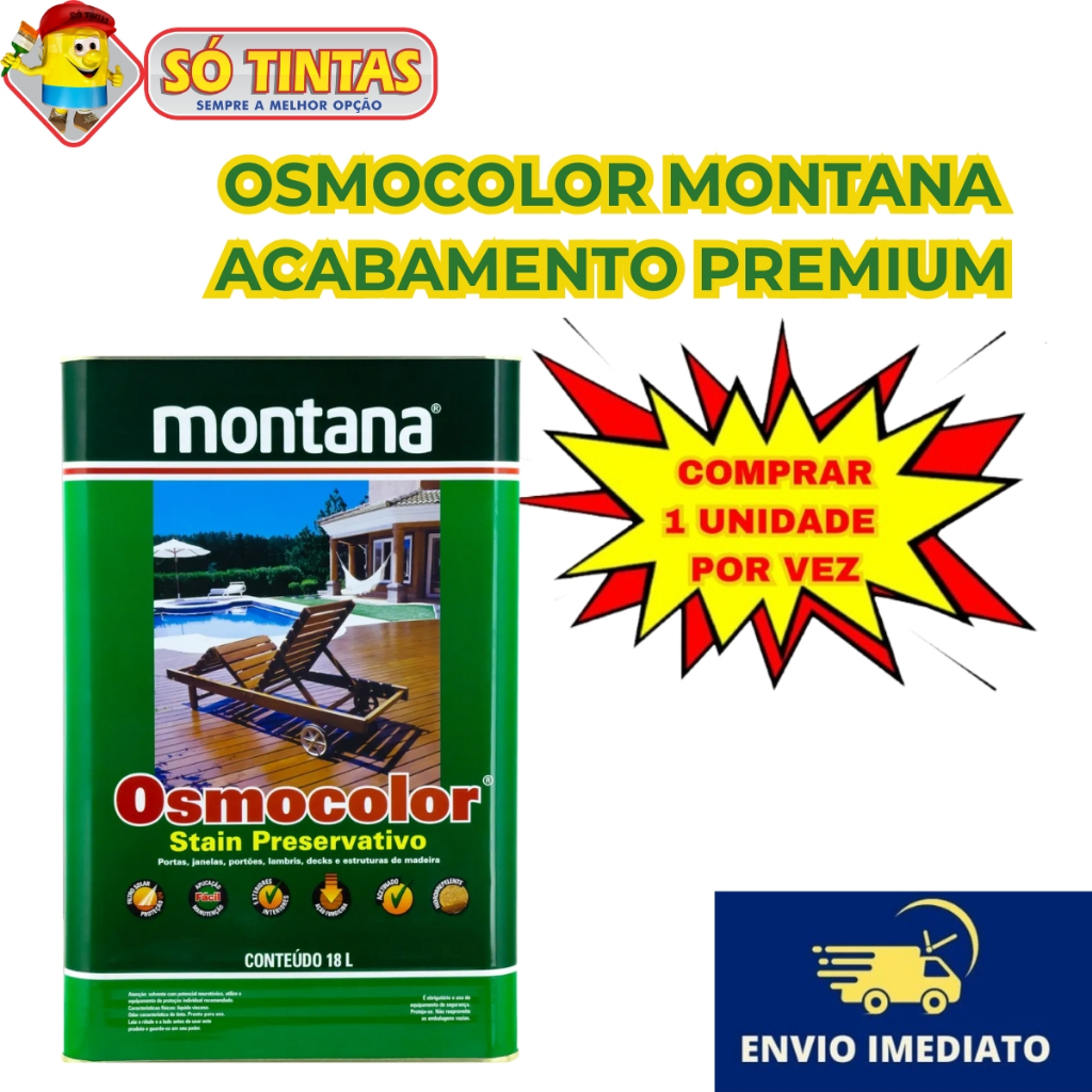Verniz Stain Osmocolor Castanho UV Deck Montana 18 L Acetinado – Deck e Madeira
