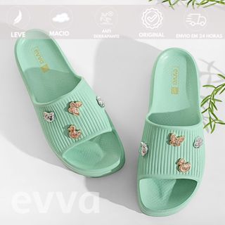 Chinelo Slide Nuvem Conforto e Estilo - Original Com Pins Exclusivos chinelo feminino confortável chinelo para dia a dia em Oferta na Shopee