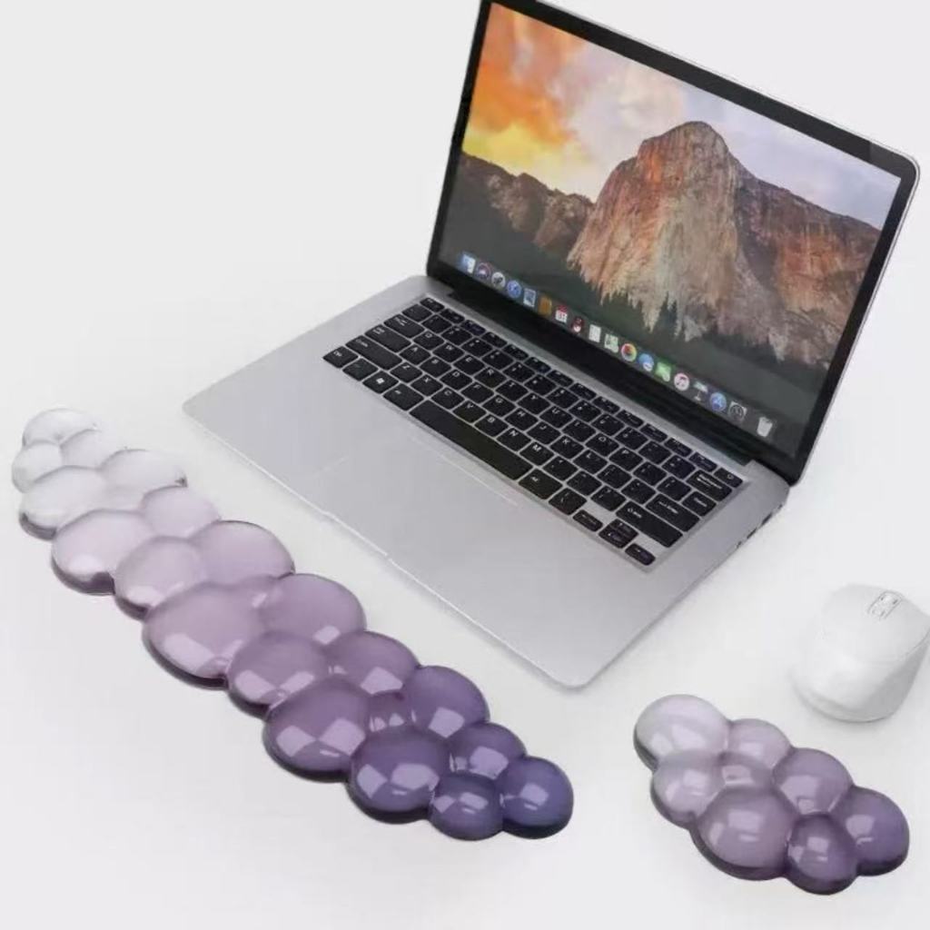 Suporte De Pulso De Silicone Descanso Para Teclado Em Forma De Nuvem Alívio Da Dor Almofada Transpa