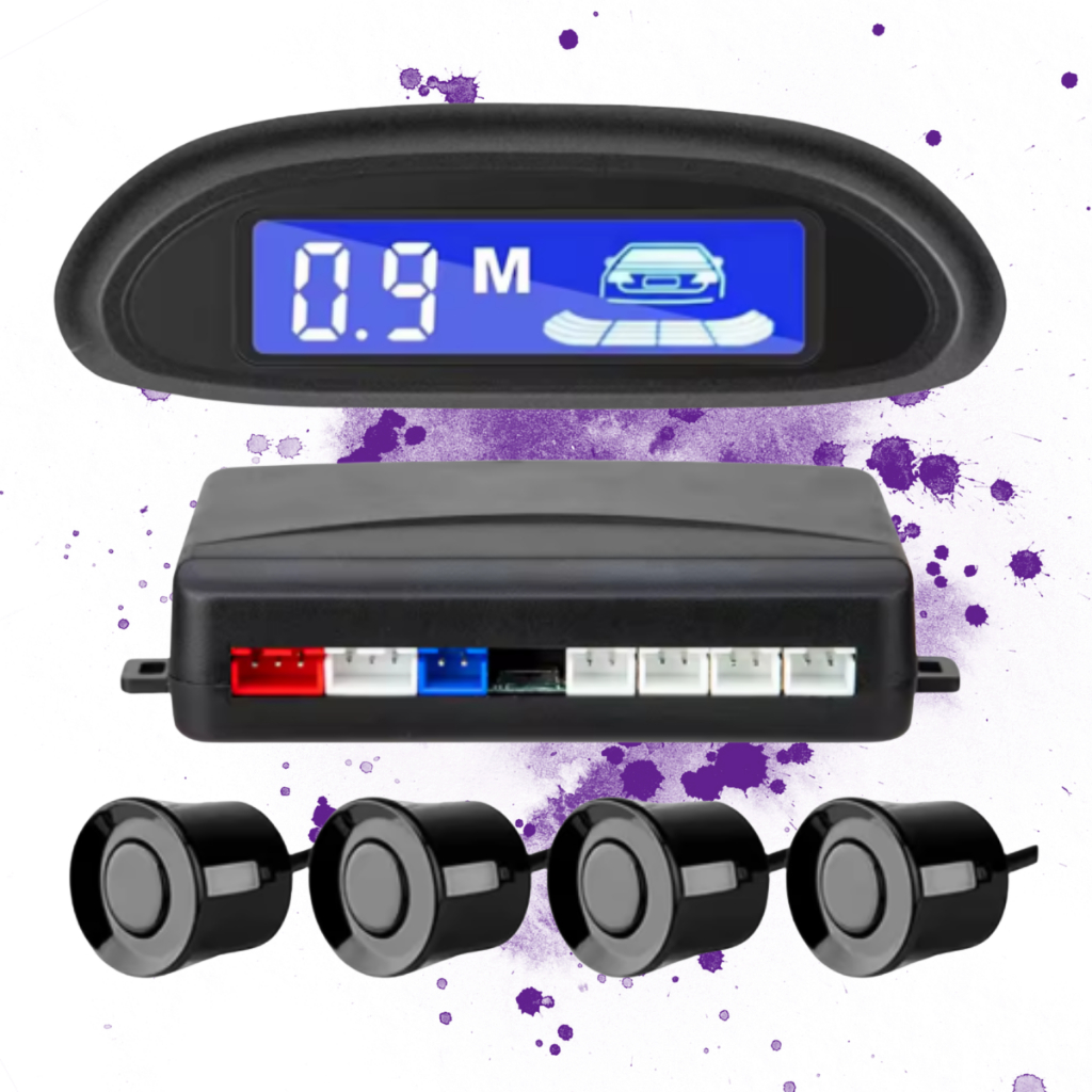Kit Sensor de Ré Estacionamento 4 Sensores Universal Tela LED Display Alarme Som Carro Caminhão 12V