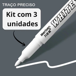 Caneta Branca de Alta Precisão 1mm – Ideal para Contornos e Desenhos Visíveis