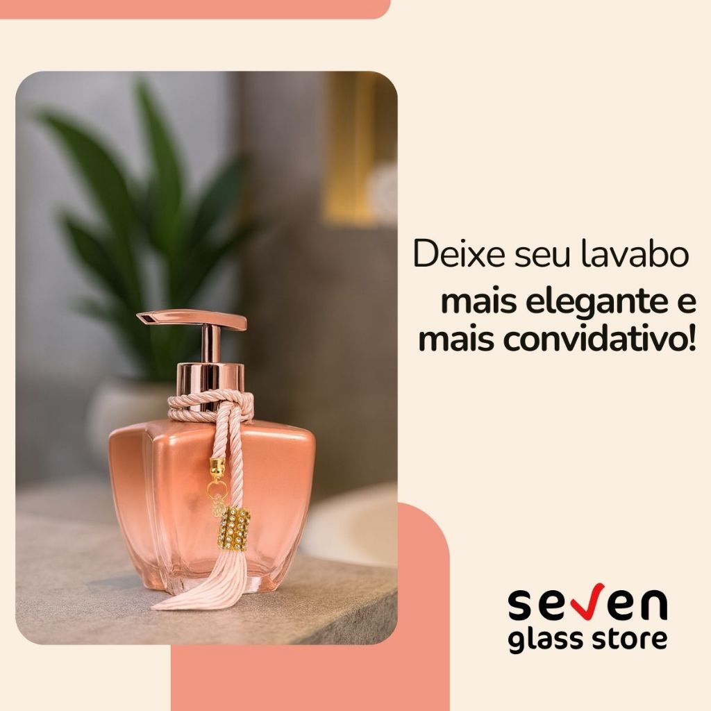01 Frasco de Vidro P/ Lavabo Estrela Degrade 280ml C/ Válvula Saboneteira Luxo + Cores · foto 2
