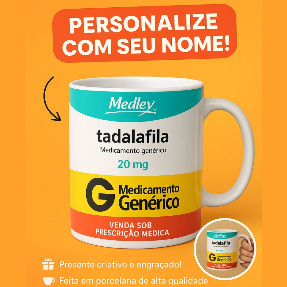 Caneca Porcelana Tadalafila Tadala Viagra Personalizada Com Nome
