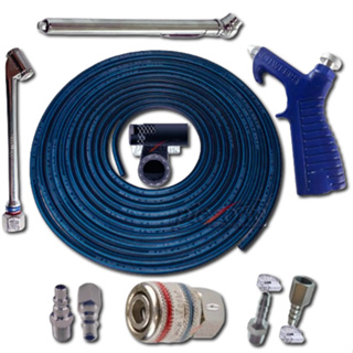 Kit Mangueira 10m De Ar P/ Compressor Tufão c/ Bico de Encher Pneu e Calibrador e Bico de Sopro em Oferta na Shopee
