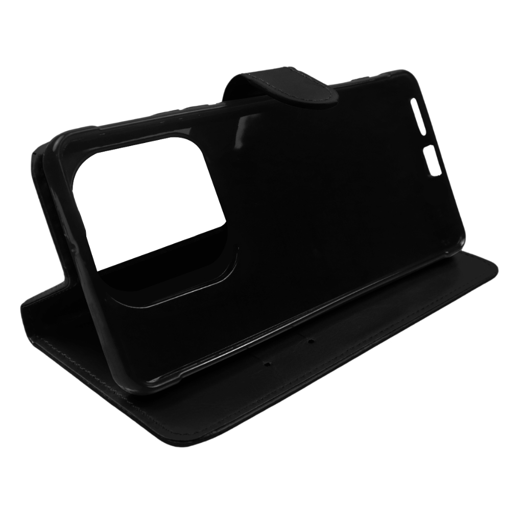 Capa Case Capinha Carteira Flip Cover Couro Sintético PRETA Para Motorola Moto G15 Xt2521 tela 6.72 Pol — imagem 2 de 2